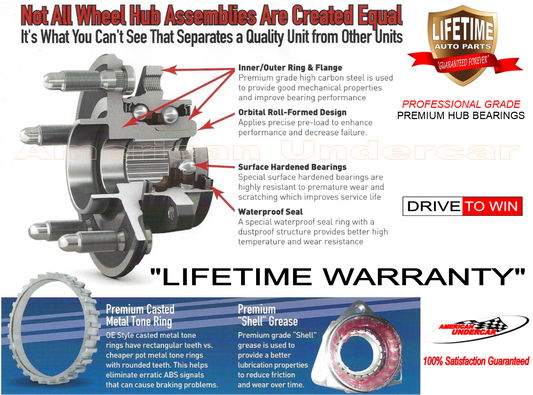 Lifetime Wheel Bearing Hub Assembly | 1997-1999 Dodge Ram 1500 4x4 2WL ABS