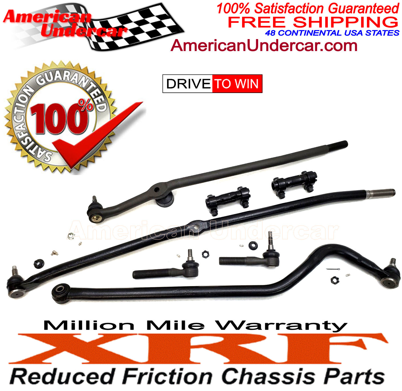 XRF Drag Link Tie Rod Track Bar Steering Kit | 2000-2002 Dodge Ram 2500 4x4