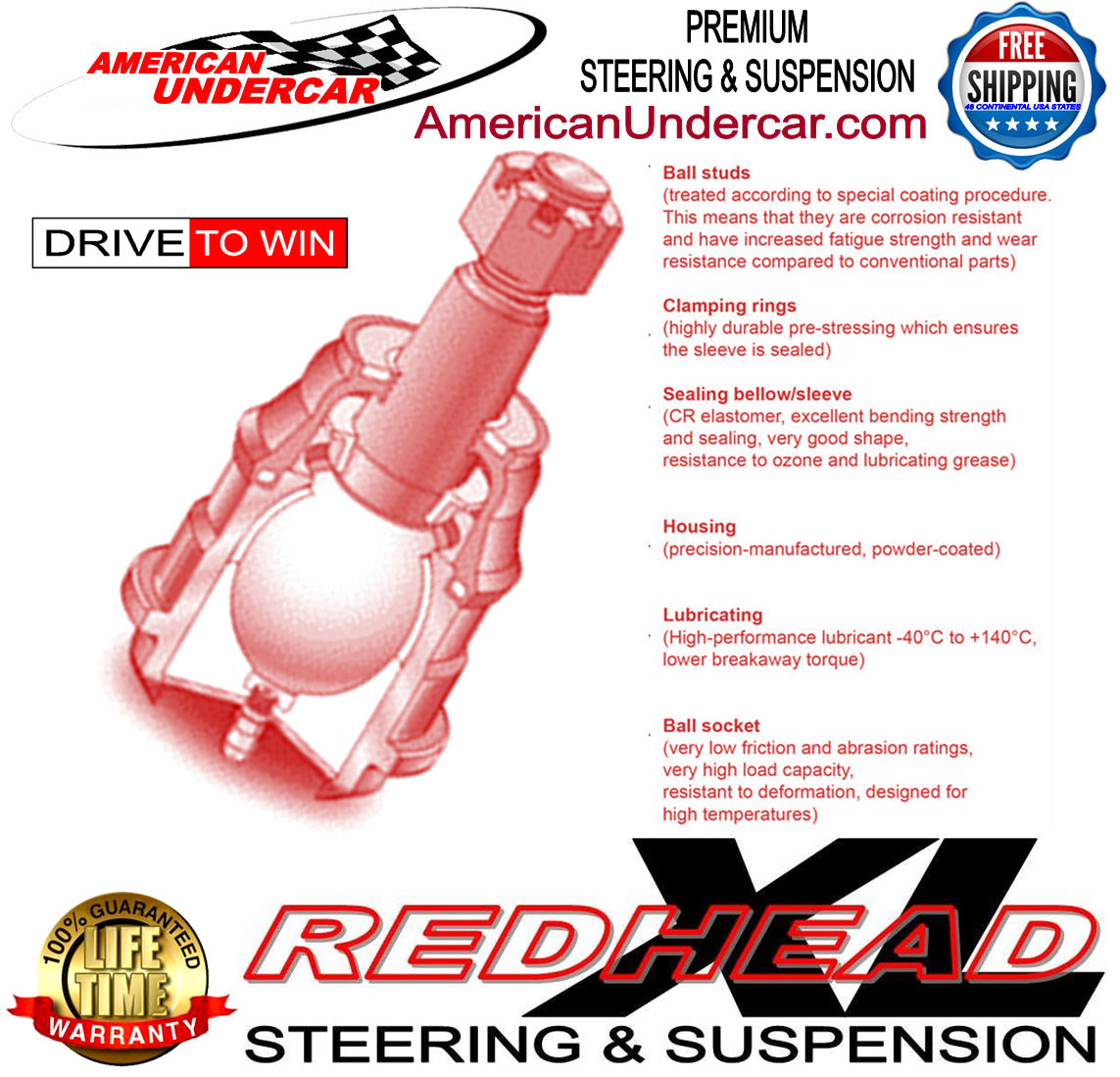 ReadHead XL Control Arms Ball Joints Bushings Kit | 2002-2012 Dodge Ram 1500