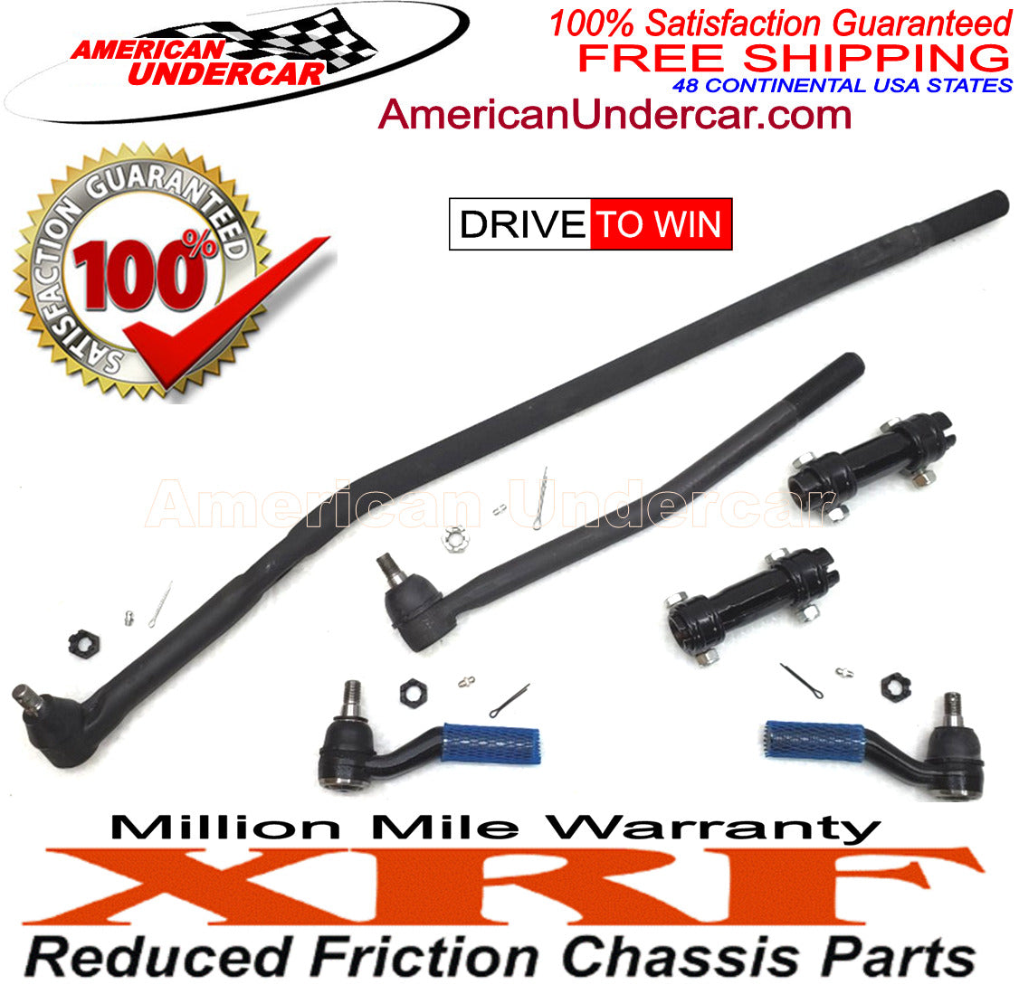 XRF Drag Link Tie Rod Sleeve Steering Suspension Kit | 1999-2006 Ford E350 DRW