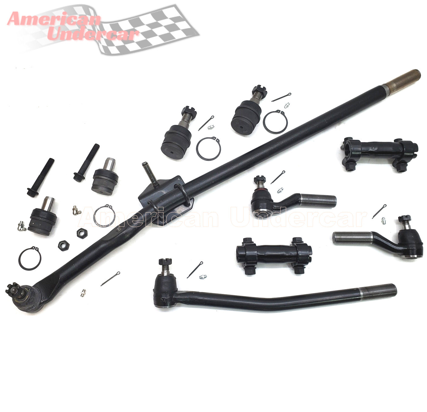 HD Ball Joints Drag Link Tie Rod Steering Kit | 2008-2019 Ford E350 Super Duty DRW