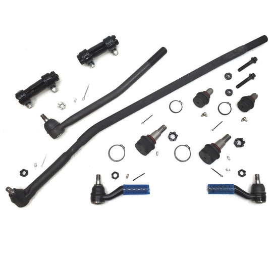 XRF Ball Joints Drag Link Tie Rod Steering Suspension Kit | 1992-2006 Ford E250 DRW