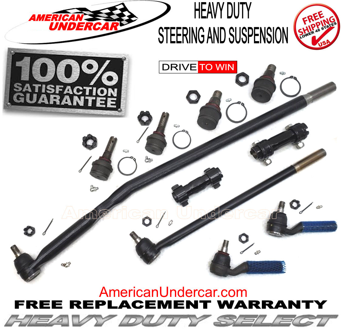 HD Ball Joint Tie Rod Drag Link Sleeve Steering Kit | 1995-1996 Ford F250 4x4 3850lb Axle